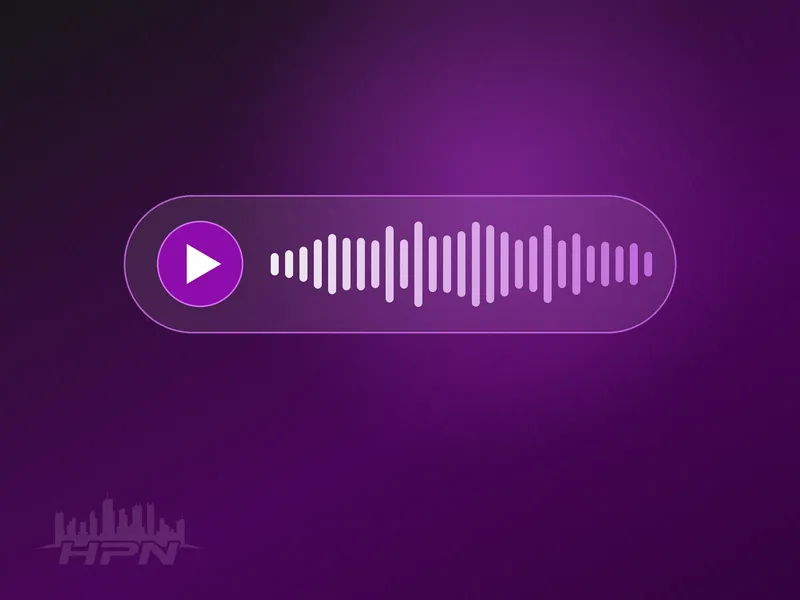 A graphic of a voice message: a play button beside a sound waveform.