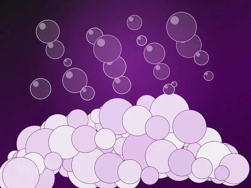 A graphic of a bank of foam with bubbles rising off it.