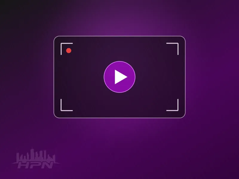 A graphic of a camera screen recording a message, with a play button.